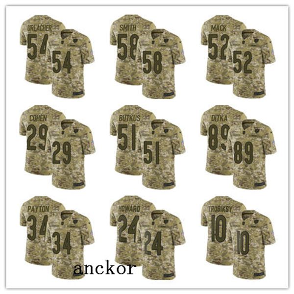 

Chicago 13 bear men women youth 52 khalil mack 10 mitchell trubi ky home jer ey football 13 nfl camo 2018 alute to ervice, Gray;blue