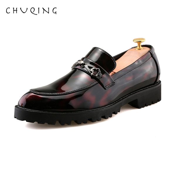 

chuqing 2019 new pointed casual shoes thick bottom set foot shoes fashion men's office driving business, Black