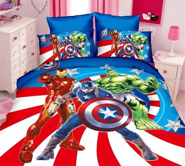Cartoon Cotton Bedding Set Twin Full Size Comforter Sets For Boy