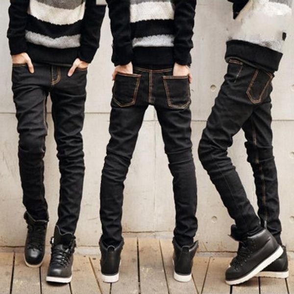 

jeans men's 2017 summer students new style teen korean-style slim men's trousers tide stretch pants feet, Blue