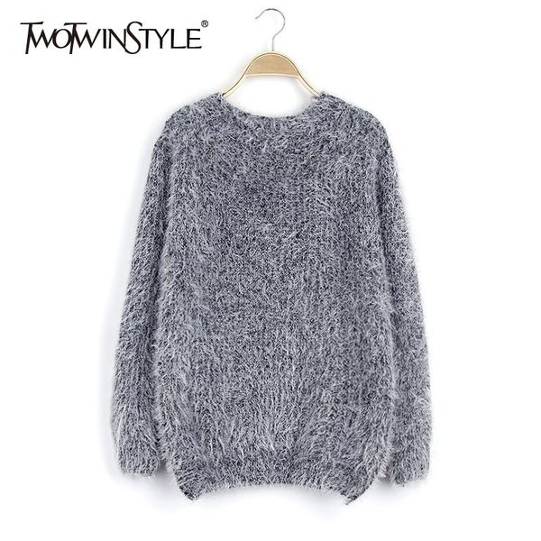 

knitting pullover female o neck long sleeve knitted sweater women oversized casual fashion 2020 spring clothes, White;black