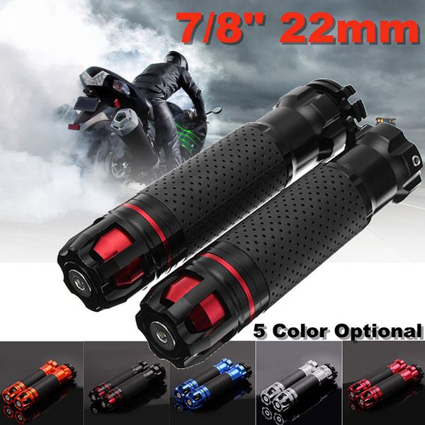 

1 pair 7/8" 22mm motorcycle throttle cnc aluminum alloy rotatable handlebar hand grips nj88