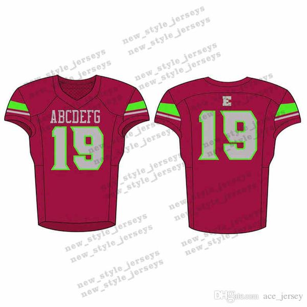 

15Men 2019 Youth Football Jerseys Army Green Wine Red Embroidery Logos Stitched Custom Any name Any number Jerseys