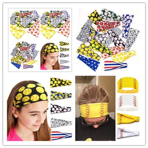 

adults softball sports bandanas women men trendy baseball printed hair ribbon stripling girls stripling game absorb sweat hair ribbons e3405, Slivery;white