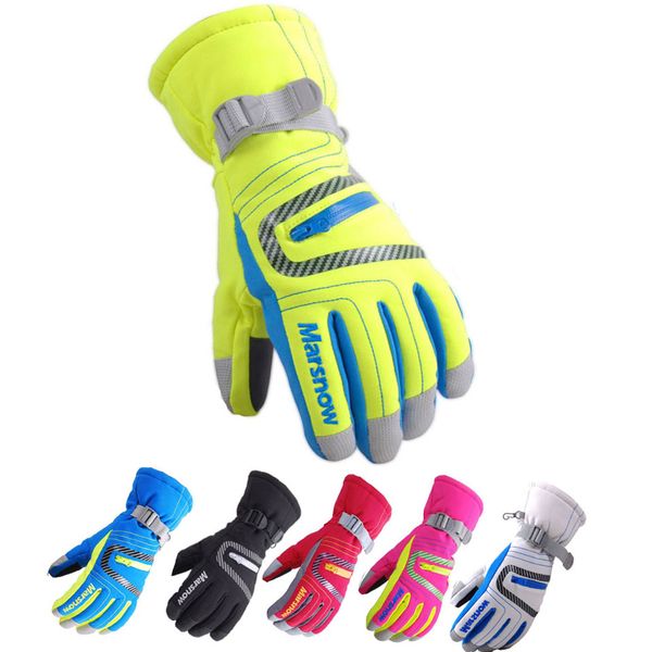 

children women men ski gloves winter waterproof anti-cold warm gloves outdoor sport snow sportswear skiing windproof