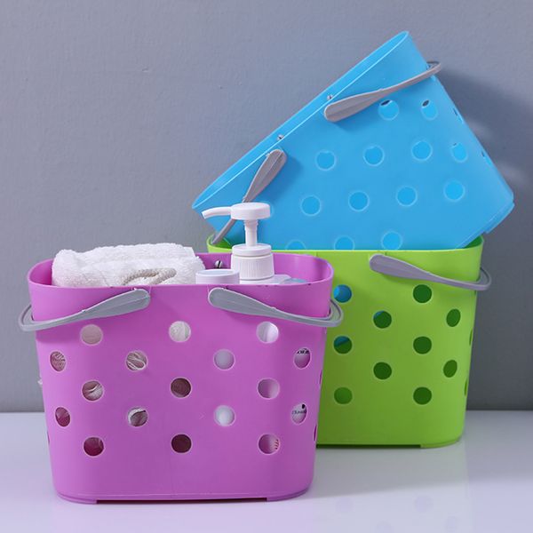 

portable bath laundry basket bathroom toiletries storage boxes plastic holder organizer multi-purpose storage basket new