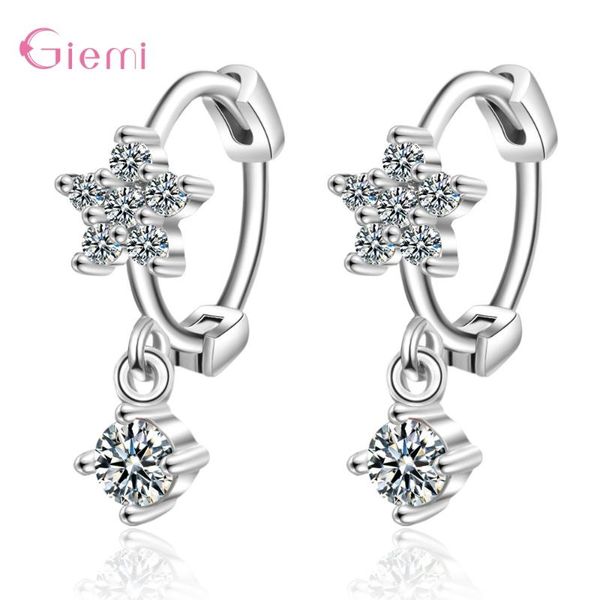 

new fashion delicate 925 sterling silver tiny cz stone dots hoop earrings for lovely girls women 2020 charm jewelry, Golden;silver