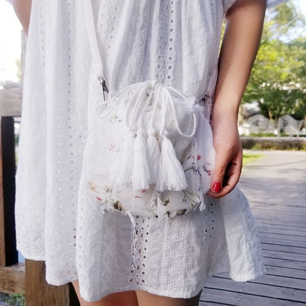 

new autumn ancient style hanfu bag messenger bag shoulder canvas fresh pendant chinese style fairy small round