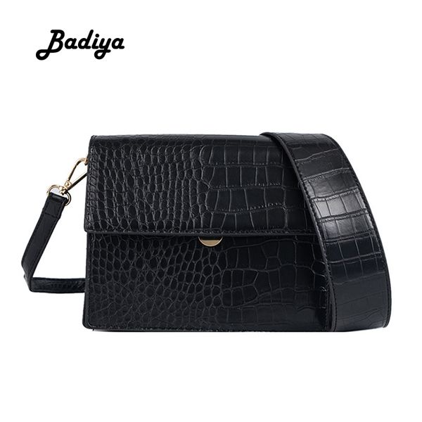 

fashion wild women shoulder bag wide shoulder strap stone flap sling bag phone coin card purse crossbody lady messenger