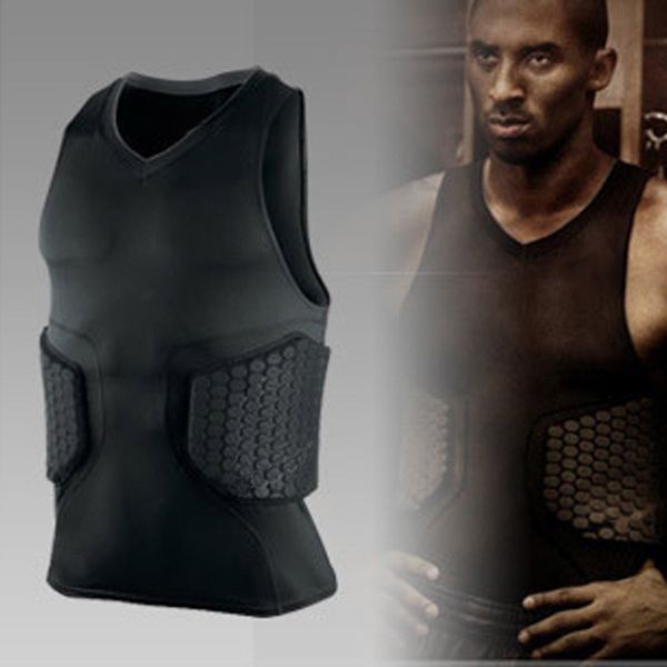

sports pro anti-collision honeycomb tight fitness clothing quick-drying anti-collision basketball tight training vest roller-skating rugby, Black;gray