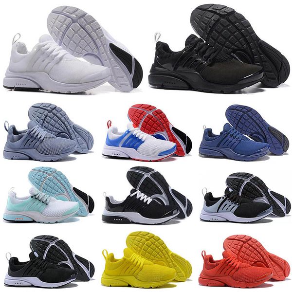 

new oxygen cushion presto 5 men women run shoes prestos ultra br qs tp yellow pink black oreo sports fashion fly jogging sneakers, White;red