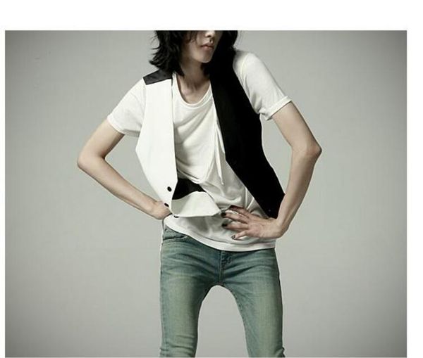 

xs-6xl 2020 новая мужская одежда hair stylist gd fashion ручная настройка черный белый контрастный цвет жилет плюс размер костюмы, Black;white