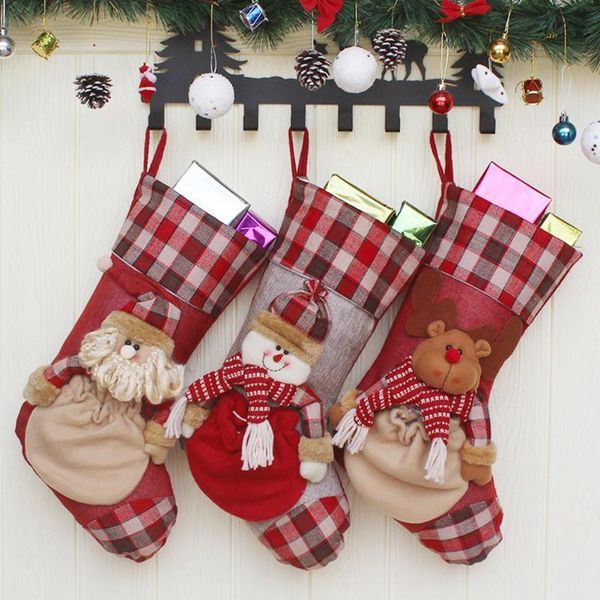 

christmas stocking mini sock santa claus candy gift bag xmas tree hanging home decoration supplies gift bag