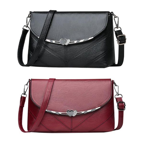 

leather female messenger bag casual women solid color daily shoulder bags purse for outdoor shopping traveling decoration