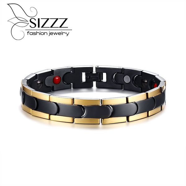 

bracelet wholesale europe and the united states three-color magnet bracelet&bangles for men, Golden;silver