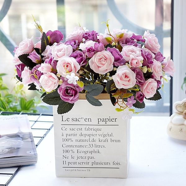 

bouquet chaise roses 5 forks 10 flower head simulation flower l window wedding pgraphy props home decoration ornaments