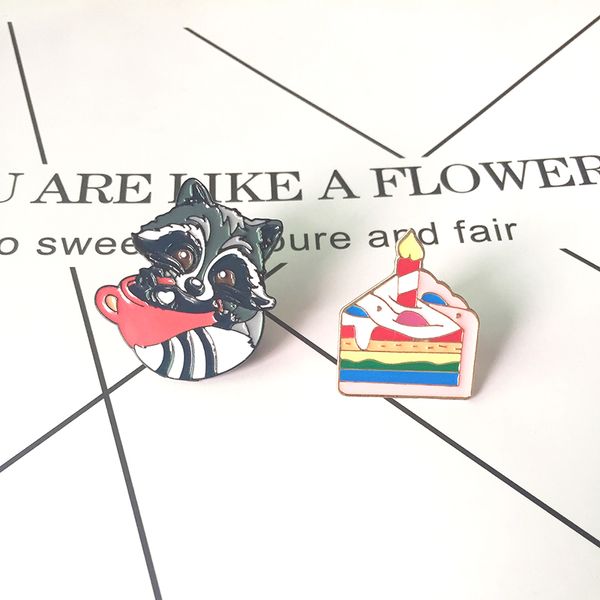 

melaleuca cake rainbow candle cat birthday cake beautiful personality creative gift for girls and children brooch lapels, Gray