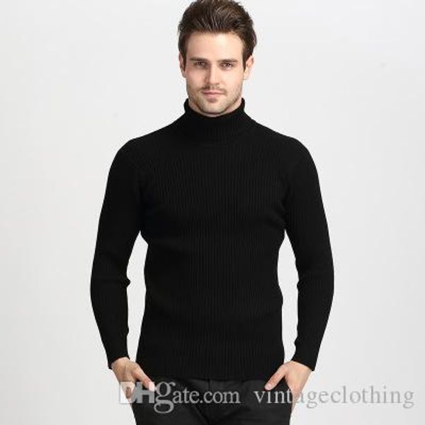 

men turtleneck solid sweater autumn winter thick warm clothes pullovers wool knitwear sweater mens clothing -xxl, White;black