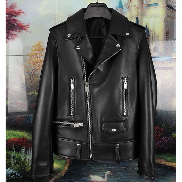 

Peltaino l01 leather jacket for man hort tyle heep lamb kin leather locomotive leather jacket for pring 2019