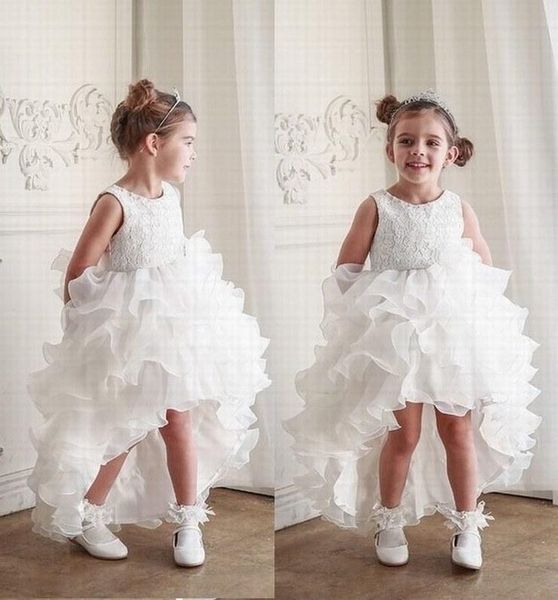 

charming flower girl dresses princess pageant kids formal occasion children dress wedding party gown, White;blue