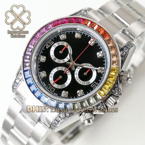 

роскошные мужские часы хронограф 7750 механизм с автоподзаводом серебряный стальной пояс часы сапфировое золото скользящий замок застежка гл, Slivery;brown