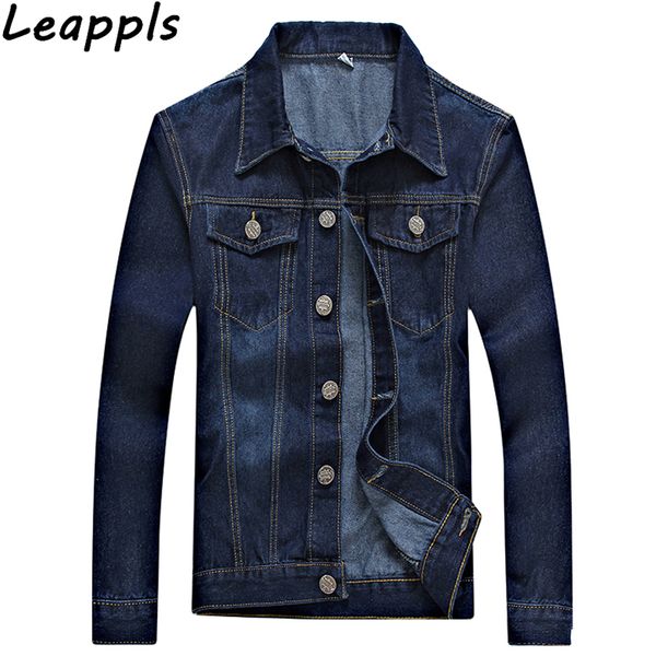 

leappls denim jackets mens 95% cotton plus size m-4xl 5xl fashion moto biker mens denim outerwear jaqueta masculina coats, Black;brown