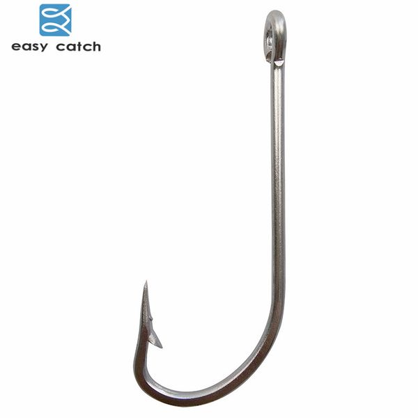 

easy catch 30pcs 34007 stainless steel white big extra long shank fishing hooks size 1/0 2/0 3/0 4/0 5/0 6/0 7/0 8/0 9/0 10/0