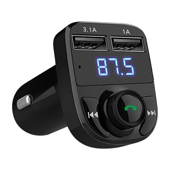 FM-Transmitter-Modulator, Freisprecheinrichtung, Bluetooth-Kfz-Einbausatz, Auto-Audio-MP3-Player mit 3,1 A Schnellladung, Dual-USB-Autoladegerät