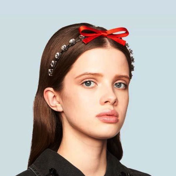 

baroque fashion street sluxury rhinestone personality headband new small particle rhinestone geometric bow headband 886, Golden;white