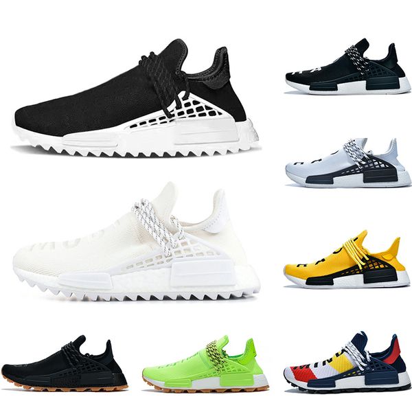 

nmd human race men running shoes pharrell williams hu heart mind white black yellow solar pack mens runner sports sneakers size 36-47