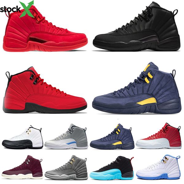 

mens basketball shoes winterized wntr gym red michigan bordeaux 12 the master flu game taxi sports sneaker trainers size 7-13, Black