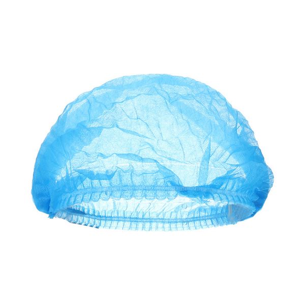 

disposable hair shower dust-proof caps one-off non woven pleated anti dust hat set blue 100pcs/lot