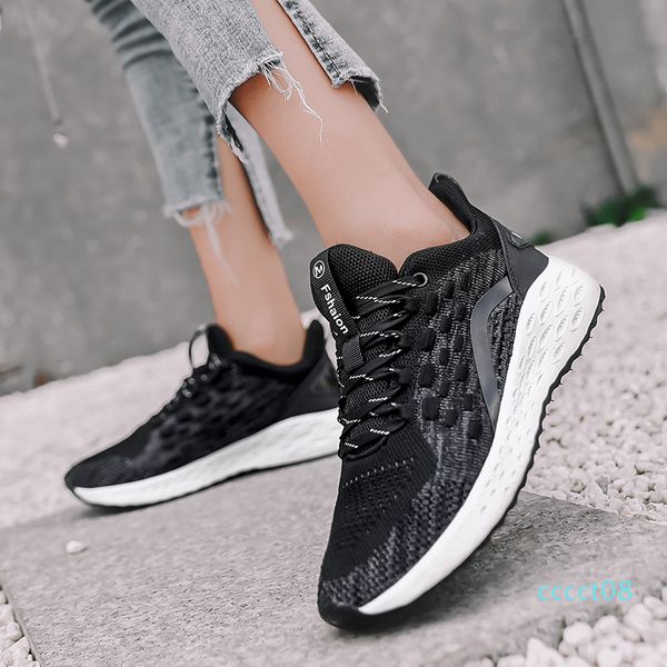 

2020 spring new sports shoes four seasons women's running shoes lightweight flying weaving women's sports ct8