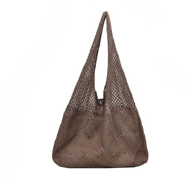 

путешествия сумки покупки плетеные рук вязание shouler сумки полым из ручки сумки складная хозяйственная сумка повседневный tote feminina #