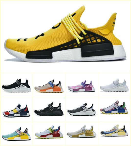 

2020 nmd pharrell williams solar pack mother bbc mens womens human race running shoes pale nude nerd cream stylist trainers sneakers, Black