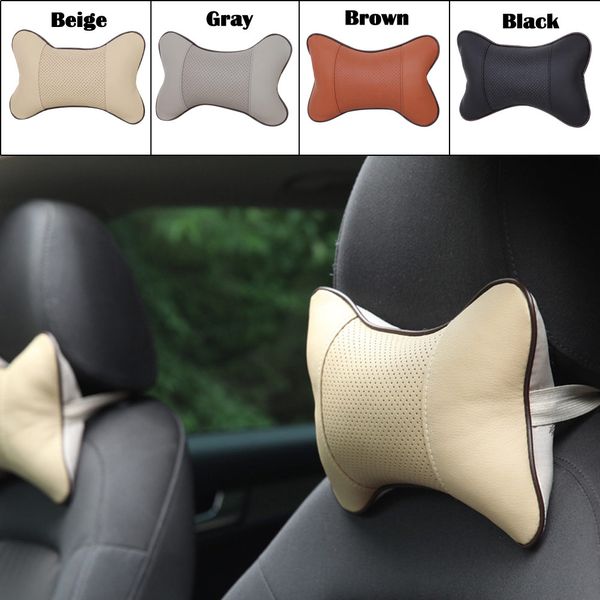 

2019 new car headrest pillow neck automotive leather pillow breathable car headrest supplies seat neck safety car-styling