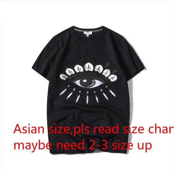 

2019 summer designer t shirts for men eyes letters embroidery t shirt mens clothing brand short sleeve tshirt women s-2xl, White;black