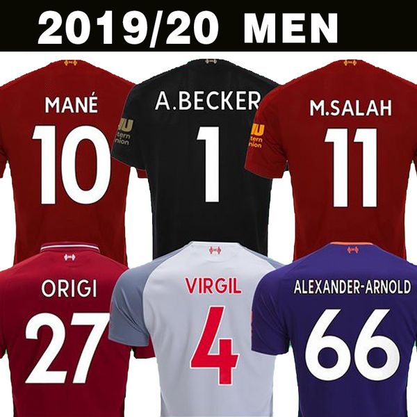 

New 19 20 alah occer jer ey 2019 2020 mane virgil football hirt arnold cami eta de fútbol firmino cami a futebol origi maillot de foot