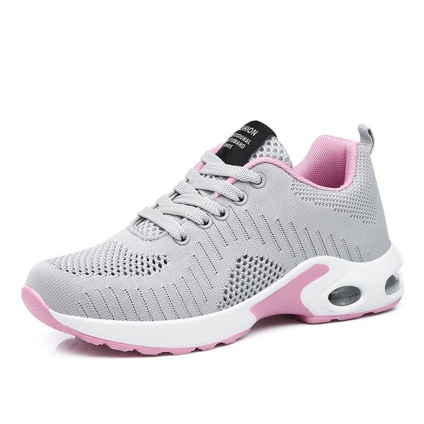 

fly weave platform sneakers for women air cushioning black flats ladies trainers baskets shoes casual breathable mesh sneakers