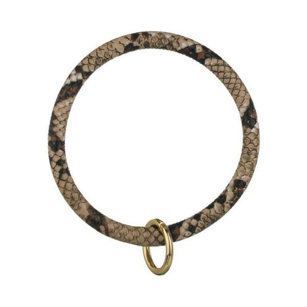 

decorative o key leather keychain leopard pattern leather wristlet bracelet keychain fashion accessories, Silver