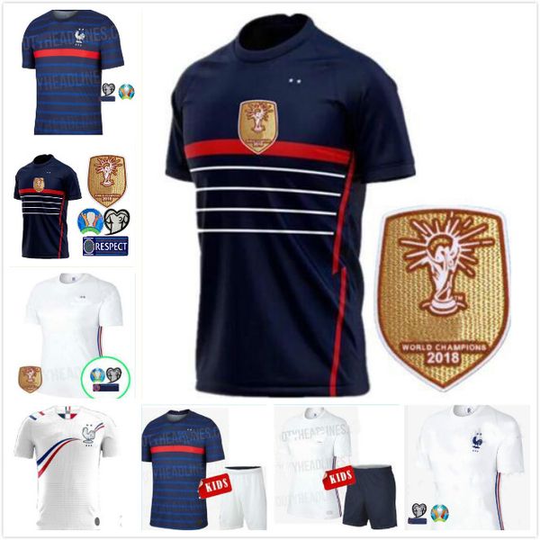 

2020 mbappe pogba france soccer jersey 2 stars griezmann varane hernandez kids kit women football shirt thauvin matuidi maillot de foot 2021, Black;yellow