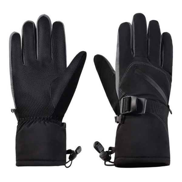 

cold protection warm and slippery thickening winter skiing outdoor sports gloves windproof waterproof membrane, Blue;gray