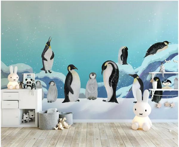

wdbh 3d wallpaper custom p snow mountain penguin children's room background home decor 3d wall murals wallpaper for walls 3 d