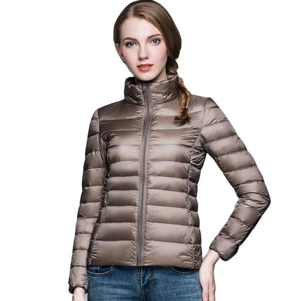 

women's down & parkas women winter coat ultra light 90% white duck jacket ladies slim puffer female portable windproof, Black