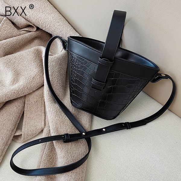 

bxx] leather crossbody bucket bags for women 2020 spring all-match simple shoulder messenger bag luxury quality handbags hk206