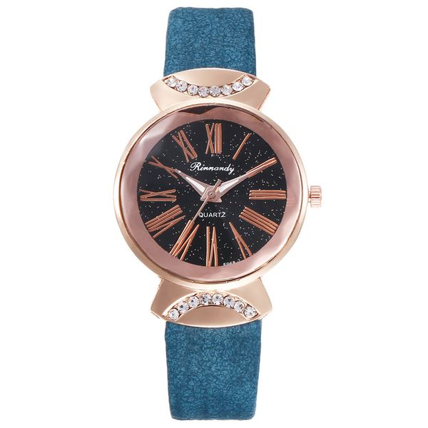 

casual women romantic starry sky wrist watch leather rhinestone designer ladies clock simple dress gift 100pcs/lot, Slivery;brown
