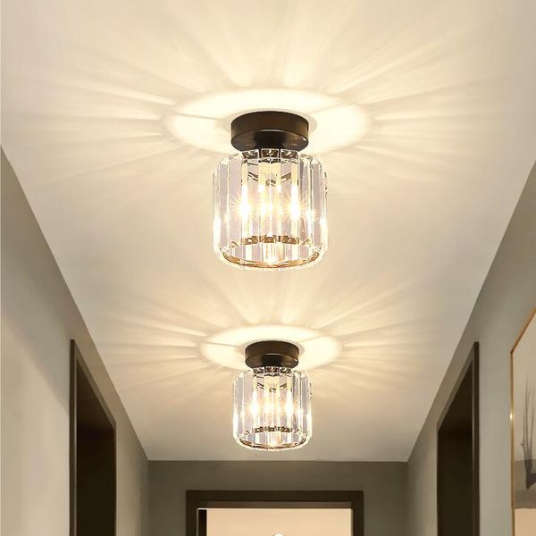 

modern e26/27 110v 220v crystal led ceiling lights fixtures round ceiling lamp for bedroom kitchen barthroom chandelier lighting