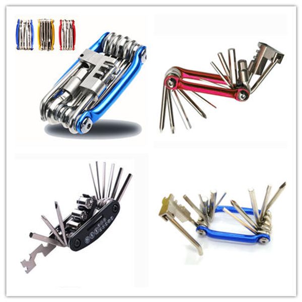 

wrench screwdriver chain carbon steel bicycle multi-tool bicycle tool bicycle repair kit 15 in 1 repair kit