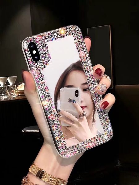 

Необычные простой горный хрусталь сверкающих телефон чехол для iPhone X XS MAX XR зеркал