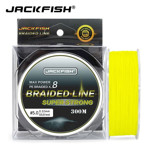 

jackfish 8 strand pe braided fishing line 10-80lb 300m multifilament fishing lines for carp saltwater rope